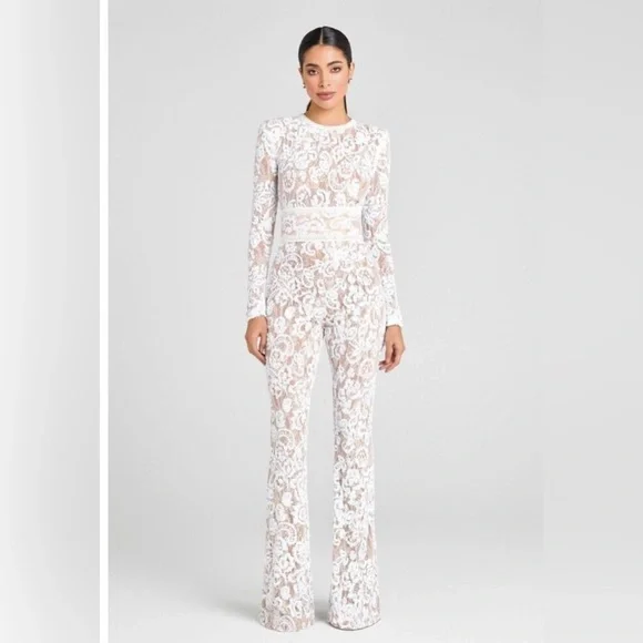 Nadine Merabi - Bella White Jumpsuit NWT M - Picture 1 of 1